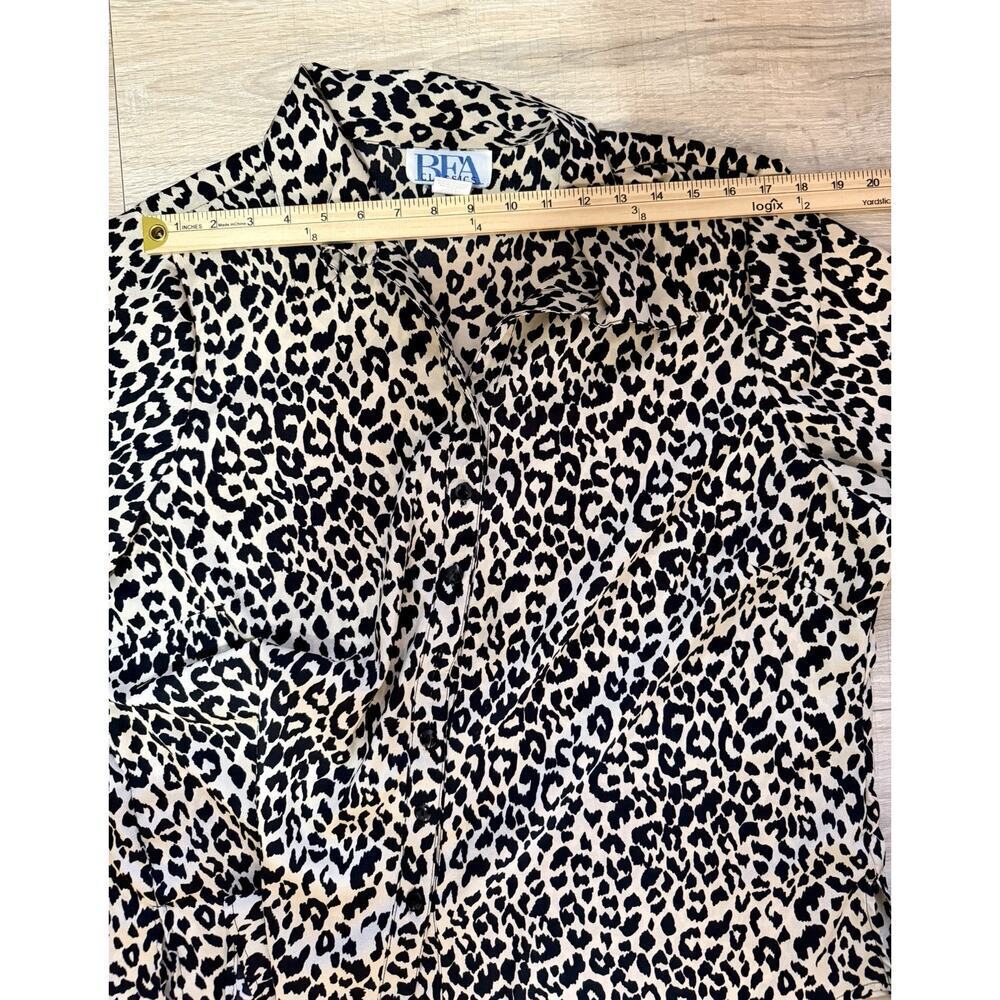 BFA Classics Leopard Print Button Up Blouse 2X Animal Print Career Top - Picture 10 of 10